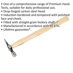 Premium 4oz Cross Pein Pin Hammer with Hickory Handle and Carbon Steel Head