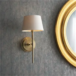 2 PACK Indoor Antique Brass Plate Wall Light - Dimmable 6W LED E14