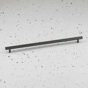 320mm Dark Grey Cabinet Pull Textured Anthracite Grooved Kitchen Cupboard Door Drawer Pull Bathroom Bedroom Furniture Replacement