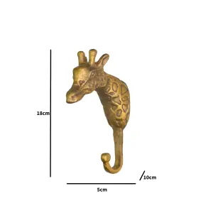 Melody Maison Gold Metal Giraffe Wall Hook