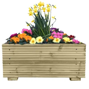 Large Wooden Decking Planter Ruby Treated Garden Planter Large Planter Box