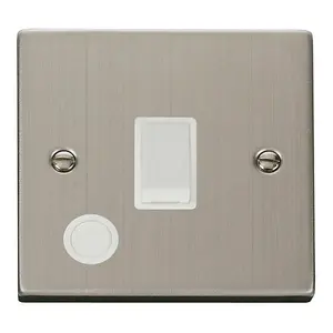 Stainless Steel 1 Gang 20A DP Switch With Flex - White Trim - SE Home