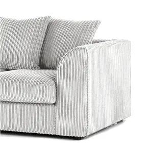 Luxor Jumbo Cord Silver 3 + 2 Fabric Sofa Suite