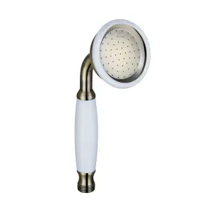 ENKI Handshower Antique Brass Traditional Victorian Solid Brass & Porceliain Handheld Shower Head E16