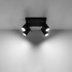 Ring Steel Black 4 Light Classic Ceiling Light