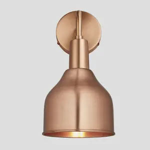 Industville Sleek Cone Wall Light, 7 Inch, Copper, Copper Holder