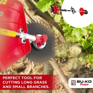 BU-KO 52cc Long Reach Petrol Multi Functional Garden Tool: Strimmer, Hedge Trimmer, Pruner Chainsaw,  1m Extension Pole, Tool Bag