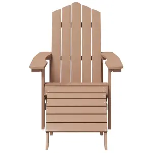 Berkfield Garden Adirondack Chairs 2 pcs with Footstools HDPE Brown