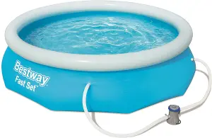 Bestway 3.05m x 0.76m Fast Set Water Paddling Swimming Pool Set with Pump