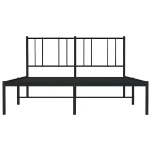 Berkfield Metal Bed Frame with Headboard Black 120x200 cm