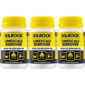 Kilrock brush on Gel Descaler,Limescale remover160ml (Pack of 3)