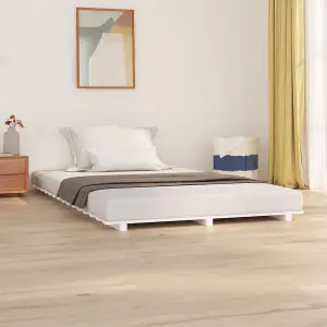 Berkfield Bed Frame White 120x200 cm Solid Wood Pine