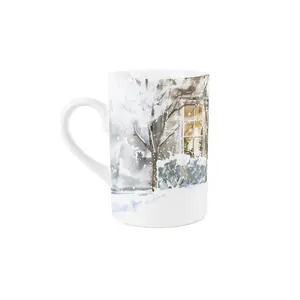 Purely Home Christmas Mug - Festive Snow Scene Gift/Present Ceramic Tea/Coffee Cup