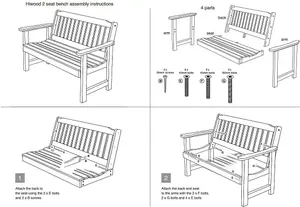 Garden Store Direct Wonder-Wood Faux Wood 2 Seat Garden Bench by Hi-Wood in Blue