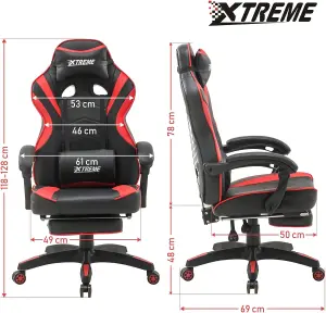 Olsen & Smith XTREME New and Improved 2023 Model Gaming Chair Ergonomic Office Desk PC Computer Recliner Swivel Chair (Black/Red)