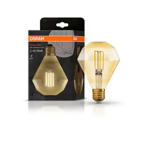 Osram LED Filament Diamond 4W E27 Vintage 1906 Extra Warm White Gold (3 Pack)