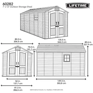 Lifetime 7 Ft. x 12 Ft. Outdoor Storage Shed