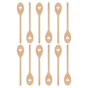 Argon Tableware Wooden Heart Cooking Spoons - 30cm - Pack of 12