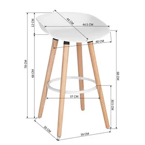 Tata 68cm Bar Stool (Set of 2) White