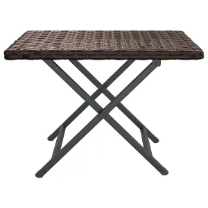 Berkfield Folding Table Brown 45x35x32 cm Poly Rattan