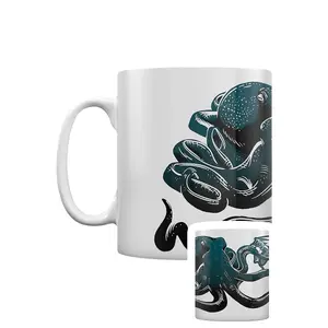 Grindstore Kraken Attack Mug White/Teal/Black (One Size)