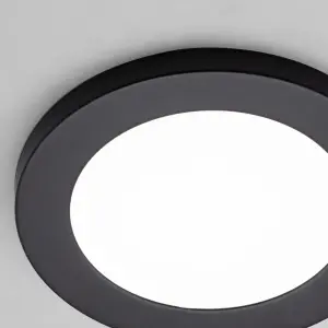 Litecraft Satin Black Magnetic Bezel For 6W Darly Bathroom Flush Ceiling Light