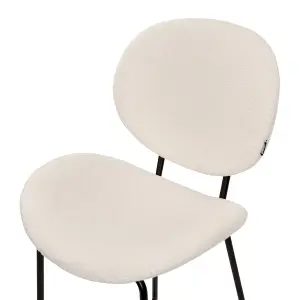 Set of 2 Bar Chairs LUANA Boucle White