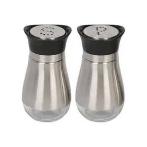 Ashley Stainless Steel Salt & Pepper Shaker Set - Silver