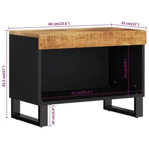 Berkfield TV Cabinet 60x33x43.5 cm Solid Wood Mango