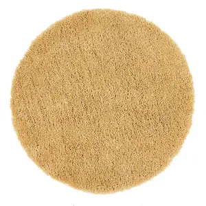 Ochre Polyester Rug, Modern Shaggy Rug with 50mm Thick, Handmade Rug, Ochre Rug for Bedroom, & DiningRoom-90cm X 150cm