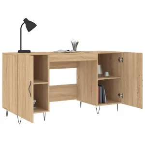 Berkfield Desk Sonoma Oak 140x50x75 cm Engineered Wood