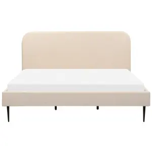 Boucle EU Super King Size Bed Beige FLAYAT