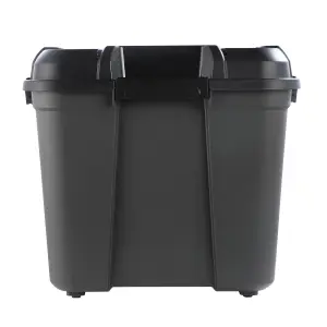 Ezy Storage Bunker tough Black 160L XXL Stackable Wheeled Storage box with Lid