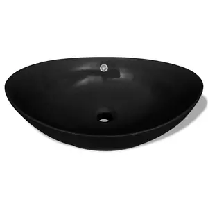 Metro Lane Marinette 590mm L x 385mm W Ceramic Oval Sink Black