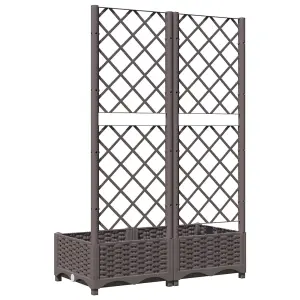 Berkfield Garden Planter with Trellis Brown 80x40x121.5 cm PP