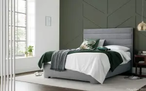 Kaydian Appleby Ottoman Storage Bed: Grey Fabric Contemporary Design with Spacious Storage