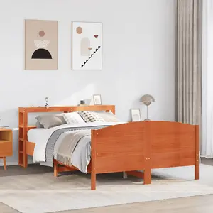 Berkfield Bed Frame without Mattress Wax Brown 160x200 cm Solid Wood Pine