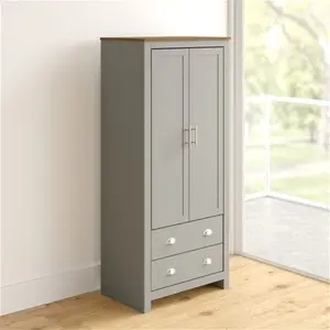 Loretta 2 Door Wardrobe Zipcode Design Finish: Soft Grey