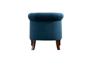 Blue Velvet Armchair Birlea Freya Easy Accent Fabric Chesterfield Design