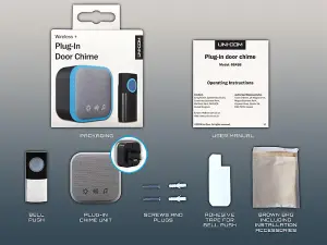 Uni-Com 98477GB + W96001 Plug-in Door Chime Black UNC68488
