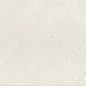 Azure Matt White Stone Effect Porcelain Outdoor Tile - Pack of 32, 11.52m² - (L)600x(W)600mm