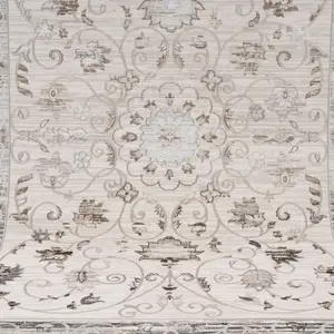 Beige Floral Patterned Border Bedroom Living Area Rug 200x290cm