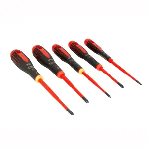 Bahco BE-9881SL-XE XMAS ERGO Slim VDE Insulated Screwdriver x5 Pc Set BE-9881SL