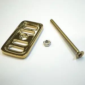 Nes Home Gold Stainless Steel Kitchen Basin Sink Decorative Overflow Cover Plate & Bolt