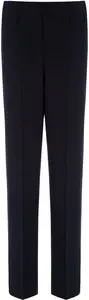 Bonmarche Navy Comfort Waist Straight Leg Trousers, Size: 12