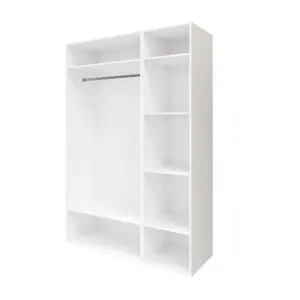 GoodHome Atomia Freestanding Matt white Chipboard Mirrored Triple 2 drawer Wardrobe (H)2250mm (W)1000mm (D)580mm