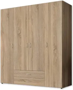 Timeless Stella Trading BASE Hinged Door Wardrobe W1600mm H1770mm D520mm - Oak Sonoma, Spacious Storage, Classic Design