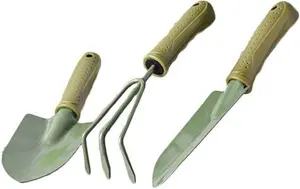 Ergonomic 3-Piece Gardening Tools Set For Potted Plants | Spade, Rake, And Trowel Kit