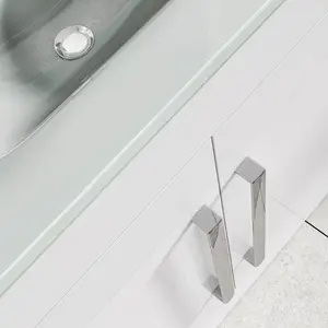 Whitfield 800mm Single Bathroom Vanity with Integrated Glass Basin Gloss White