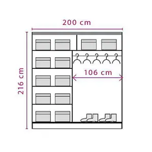 Tokyo 2 Sliding Door Corner Wardrobe Modern Corner Storage Solution